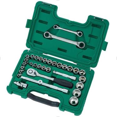 Imagem de Jogo De Soquetes E Chaves De 1/2 Com 33 Peças St09099 Sata