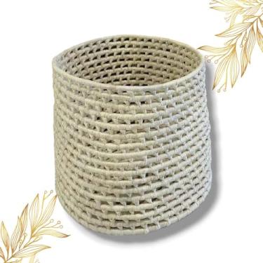 Imagem de Cesto Organizador Redondo De Palha Natural artesanal - Furadinho