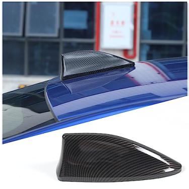 Imagem de Adesivo de base de sinal de rádio com capa de antena de tubarão de carro acabamento interno compatível com Subaru WRX 2022 2023, acessórios (padrão de fibra de carbono)