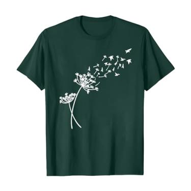 Imagem de Camiseta feminina com gola redonda e girassol, flores silvestres, estampada, casual, estampada, caimento solto, gola redonda, Ag, GG
