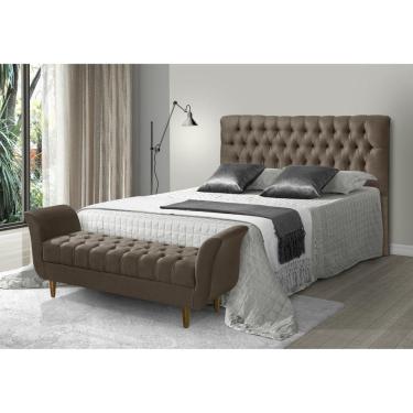 Imagem de Cabeceira para Box Casal 140x130cm Iasmin Marrom