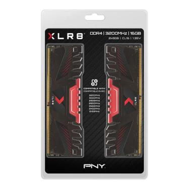 Imagem de Memória 16GB 3200MHz DDR4 2X8GB XLR8 GAMING PNY MD16GK2D4320016AXR