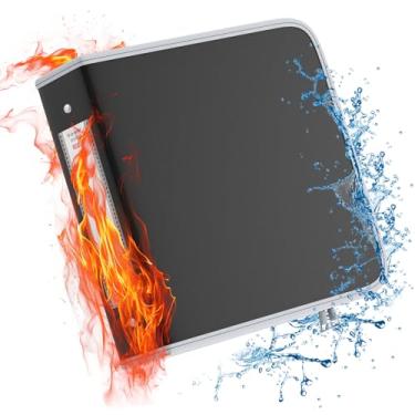 Imagem de Fichário de 3 anéis, fichário redondo à prova de fogo com zíper, comporta 675 folhas para 21,5 x 28 cm, antiaderente, sem PVC, suporte de caneta, para escritório escolar em casa (preto, 1 pacote)