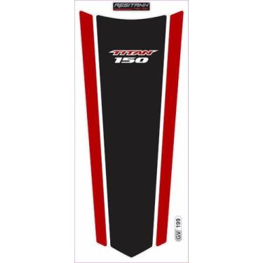 Imagem de Adesivo Faixa ( Gravata ) Titan 150 Resinado - Preto/verm - Resitank