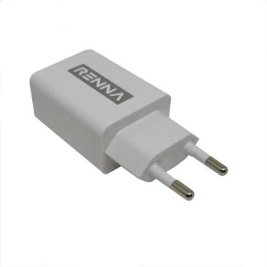 Imagem de Carregador Tomada Adaptador Fonte Usb 5V 2.1A Bivolt Branco - Renna