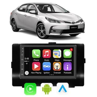 Imagem de Kit Multimidia Android Auto Carplay Corolla 2018 2019 7" Voz Google Si