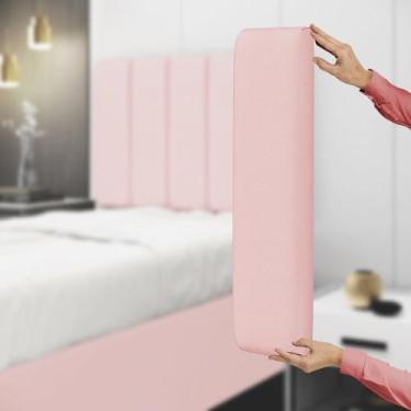 Imagem de Painel Modulado Nashira 140 Couro Aradecor, Rosa Bebê, CASAL PADRãO