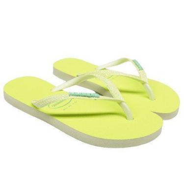 Imagem de Chinelo Havaianas Slim Glitter Neon 4147111, Amarelo, 35