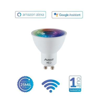 Imagem de Kit 4 Lâmpada LED Wi-Fi Dicroica MR16 5W RGB Avant
