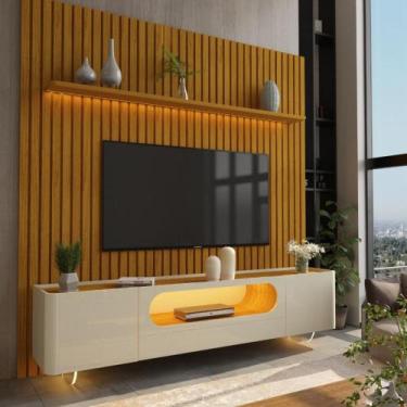 Imagem de Rack com Painel para TV de Até 85 Polegadas 2 Portas 1 Gaveta LED Com 