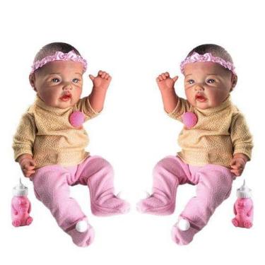 Imagem de Faz De Conta Bonecas Reborn Filhinhas Da Criança - Milk Brinquedos