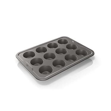 Imagem de Ninja B30212 Foodi NeverStick Premium 12 Xícaras Muffin Pan, Antiaderente, Seguro para forno até 500°F, Seguro para lava-louças, Cinza