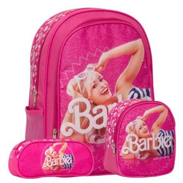 Imagem de Kit Mochila Escolar Barbie Rosa Lancheira Infantil Estojo - TOYS 2U