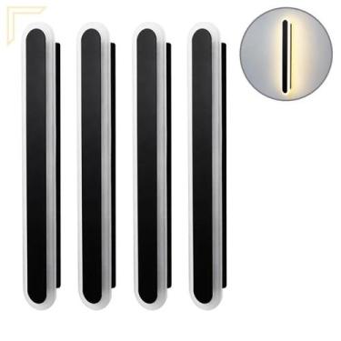 Imagem de Kit 4 Arandela Quarto Acrilico Preto Led Integrado Lup97 - Acende A Lu