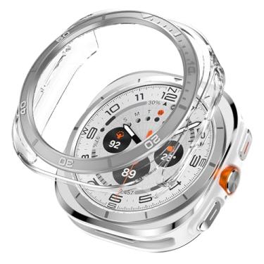 Imagem de AMANECER Capa de bisel compatível com Galaxy Watch 7 Ultra, moldura de metal blindada a...