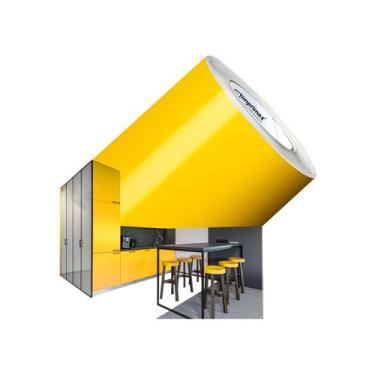 Imagem de Vinil Adesivo Móveis AMARELO 7MX50CM Adherent Contact - Marca Imprimax