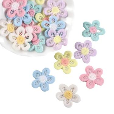 Imagem de Aplique Flor De Tecido Poliéster 3cm Artesanato DIY 20 Peças - Doce Te