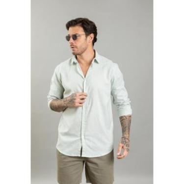 Imagem de Camisa Social Masculina Slim Manga Longa em Linho Dialogo-Masculino