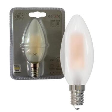 Imagem de Kit 9 Lampada Led Vela Matte Filamento 4w Branco Neutro 4000k E14 - Av