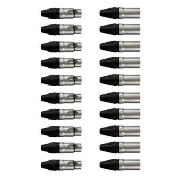 Imagem de Kit Conectores Xlr 1003 1013 20un (10 Machos/10 Femeas) Wireconex
