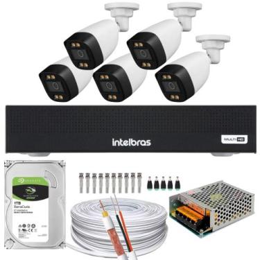 Imagem de Kit 05 Cameras Full Color DVR STAND ALONE 8Ch 1008-C INTELBRAS