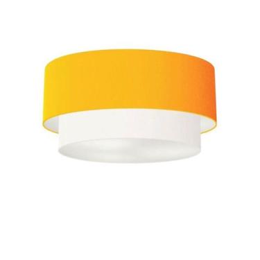 Imagem de Plafon Duplo Cilíndrico Vivare Md-3062 Cúpula Tecido 45x40cm - Bivolt,