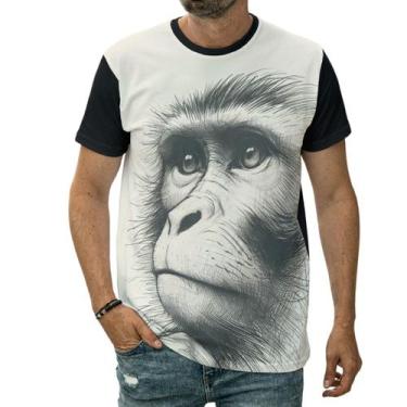 Imagem de Camiseta Macaco Animal Símio Primata Antropoide Desenho Arte - Darkwoo