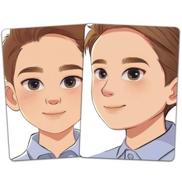 Imagem de DELORIGIN 2 peças quadro de prática de pintura facial reutilizável manequim prática de maquiagem modelo de exercício estágio ferramenta de pintura facial suprimentos para maquiagem iniciante (menino)