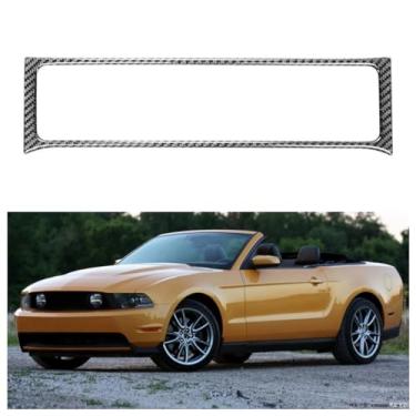 Imagem de IKUESM Compatível com Ford Mustang 2009-2014 Acessórios Interior de fibra de carbono Centro do carro Tomada de ar condicionado Decoração Moldura Adesivo Capa de acabamento(Black)