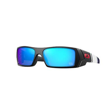 Imagem de Oakley Pacote de óculos de sol OO9014: OO 9014 901474 Gascan Matte Black Prizm Sapph e kit de acessórios de correia preta grande, Gascan Preto fosco Prizm Sapph, 60/15/128
