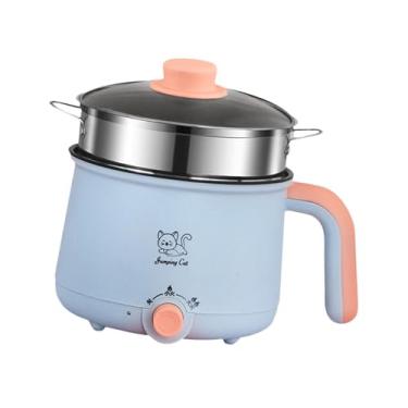 Imagem de IEUDNS Mini Hot Pot 1.8L Ramen Cooker Multiuso Panela de Cozinha Antiaderente Portátil Panela Elétrica Macarrão Panela para Macarrão Ovos, Panela de aço