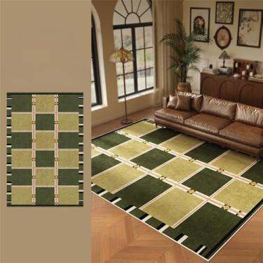 Imagem de HJZSZX Tapete de sala de estar verde, tapete decorativo leve, tamanho grande, antiderrapante, tapetes de quarto, tapetes de varanda de fácil manutenção, YY025,2,G,200X200CM