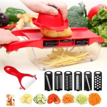 Imagem de Mandoline Profissional Cozinha Aço Inox 10 in 1 Cortador Ralador De Le
