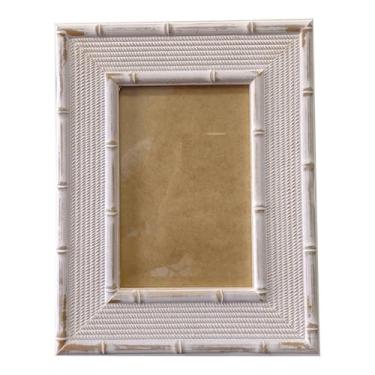 Imagem de Moldura com Gravação de Bambu para Quadros e Fotos com Fundo MDF e Vidro - 4,5x1,5 Cor:BRANCO;Tamanho:60X90 CM