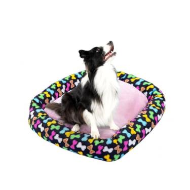 Imagem de caminha de cachorros GRANDE Fundo impermeavel e Lavavel cama pet (PRETO COLORIDO, G - 70 x 70cm)