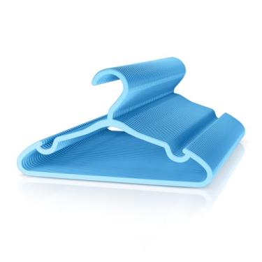 Imagem de VILICK Cabides infantis de plástico – pacote com 50 cabides antiderrapantes para roupas, calças, saias, casacos para bebês e recém-nascidos (azul)