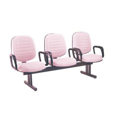 Imagem de Cadeira para Igrejas Evangélicas em Longarina com 03 lugares Linha Blenda Rosa