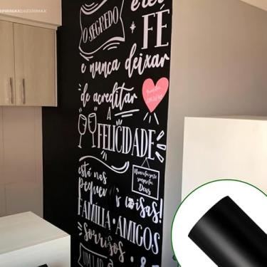 Imagem de Papel de Parede Adesivo Vinil Lousa Chalkboard Escrever Giz Quarto Infantil Lavável (Preto Fosco, 3m x 1m)