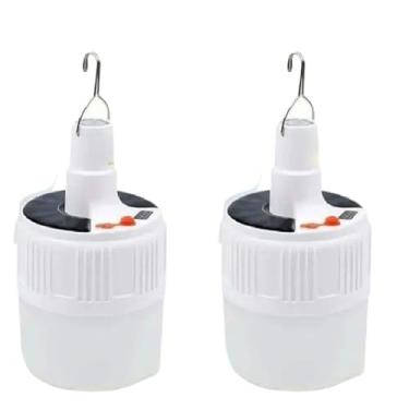 Imagem de Lâmpada emergência Lanterna Solar Bateria Recarregável 5 Niveis De Luz Camping Com Gancho Economia de energia emergência Super(2)