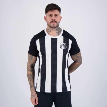 Imagem de Camiseta de Time Braziline Santos Matriz Preto e Branco - Masculino - G - Preto
