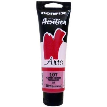 Imagem de Tinta Acrílica Arts Corfix 120ml G1 - 85120, 107 - ALIZARIN CRIMSON PE
