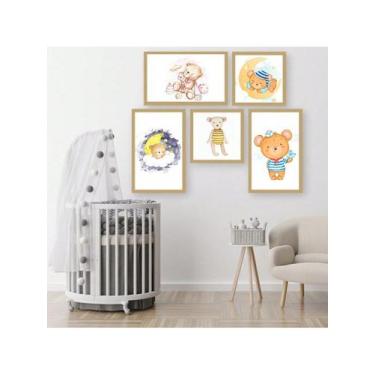 Imagem de Kit 5 Placas Quadros Decorativos Quarto Baby Infantil Menino Menina 70
