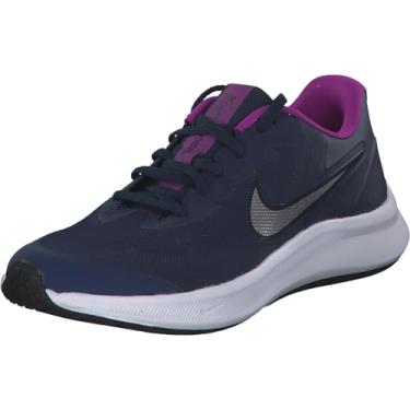 Imagem de Nike Tênis de corrida masculino Star Runner 3 (Gs), Azul-marinho/prata metálica, 5 UK (5.5 US)