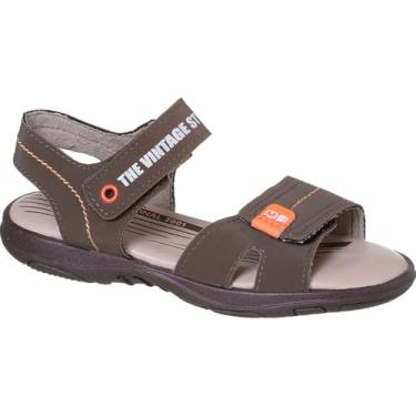 Imagem de Papete Menino Sandália Infantil Minipasso Marrom e Marinho. (Marrom, BR, Criança de 9 a 12 anos, Numérico, 35)