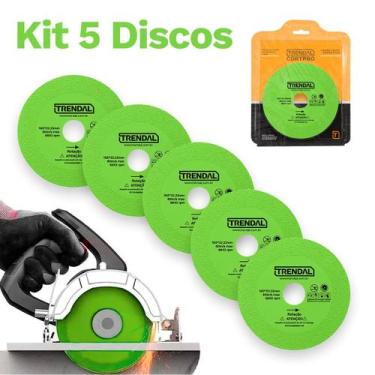 Imagem de Kit 5 Discos De Corte De Vidro Espelho E Porcelanato Lâmina Ultra Fina