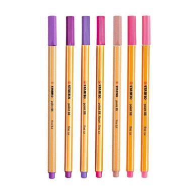 Imagem de Caneta Fineliner 0.4mm Point 88 7 Tons de Rosa e Roxo - Stabilo