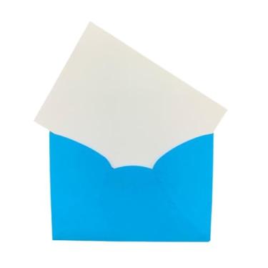Imagem de Envelopes Mini Convite Azul (11,5x8cm) + Cartão Branco - Visita, Lembrancinha, Chá de Bebê e E-commerce Kit 25 Unidades