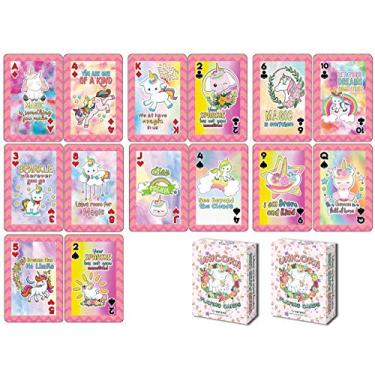 Imagem de Creanoso Unicorn Playing Cards (2 Decks) - Classroom Reward Incentives for Men & Women Adults, Professionals - Stocking Stuffers Party Favors & Gifts for Teens & Adults