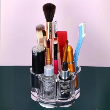 Imagem de Porta Pincel e Batom de Acrílico Organizador de Maquiagem e Cosméticos