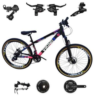 Imagem de Bicicleta Vikingx 24v Aro 26 Tuff 25 Aluminio Shimano Mtb Freeride Sus